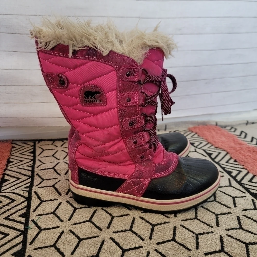 SOREL TOFINO PINK CAMO WATERPROOF SNOW BOOTS, SZ 3